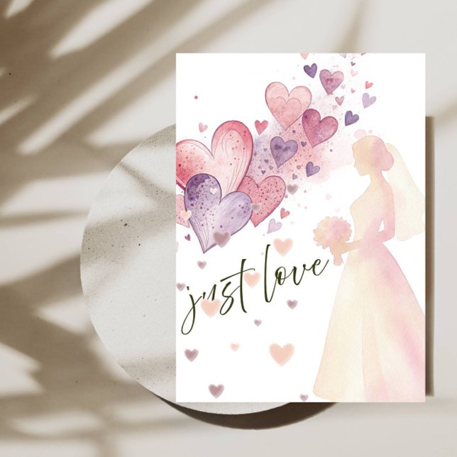 Convite Elegant “Just Love” Wedding-Minimalist Romantic (Criador carregado)