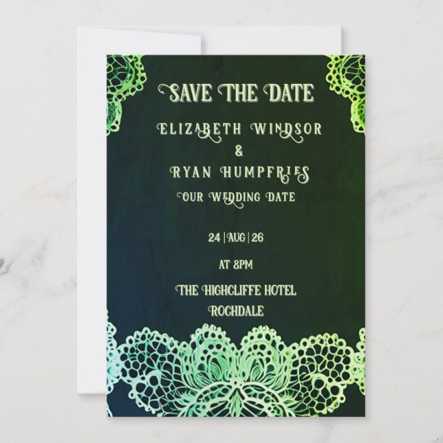 Convite Elegant Lace" Wedding Invitation Collection (Frente)