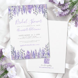 Convite Elegant Lavender Floral Bridal Shower