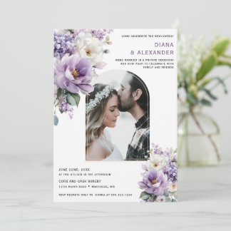 Convite Elegant Lavender Floral Reception Only |