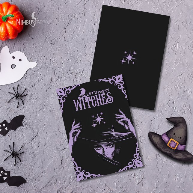 Convite Elegant Lavender Witchy Halloween Invitation (Criador carregado)