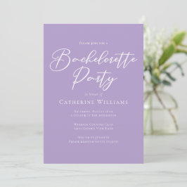 Convite Elegant Lilac Purple Bachelorette Party