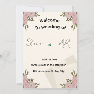 Convite Elegant Luxury Minimal Wedding Invitation