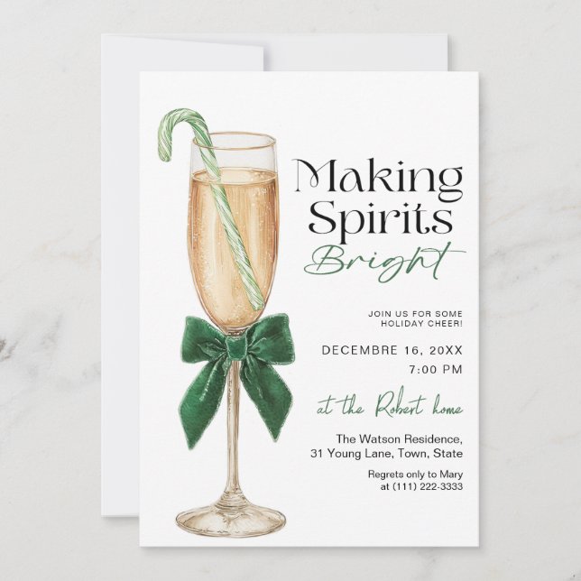 Convite Elegant Making Spirits Bright Holiday party (Frente)