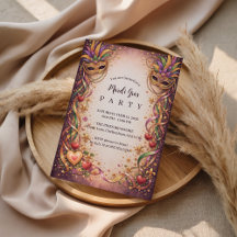 Elegant Masquerade Hearts Mardi Gras