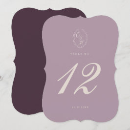 Convite Elegant Mauve Plum Die Cut Table Number