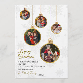 Convite Elegant Merry Christmas Ornament Photo