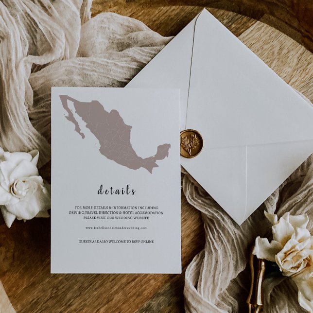 Convite ELEGANT Mexico Wedding details (Criador carregado)