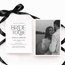 Convite Elegant Minimal Bridal Shower Photo Invitation