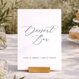 Convite Elegant Minimal Dessert Bar Wedding Sign