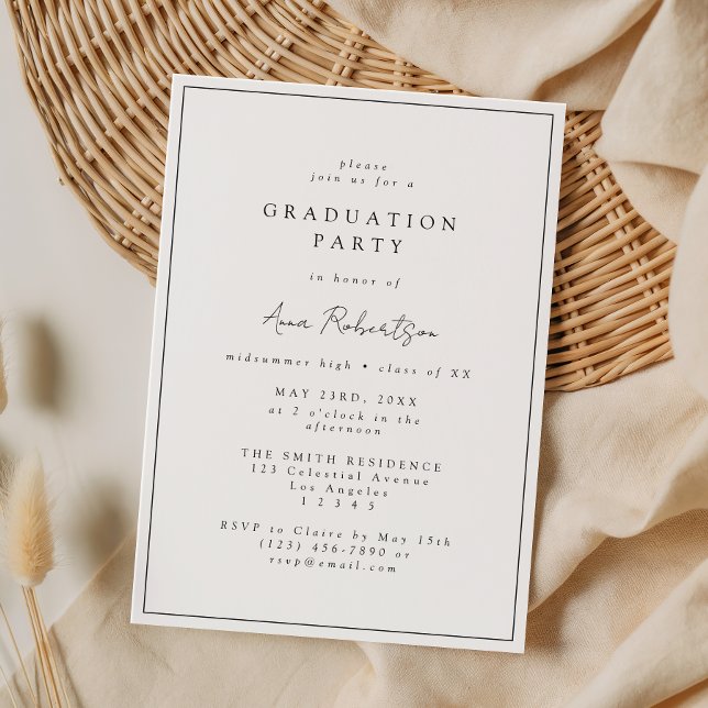 Convite Elegant Minimal Graduation Party (Criador carregado)