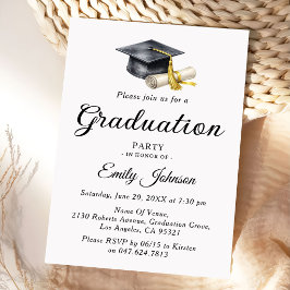 Convite Elegant Minimal Minimalist Graduation