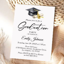 Convite Elegant Minimal Minimalist Graduation