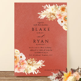 Convite Elegant, Minimal, Rust ,Peach, Blush Cream Wedding