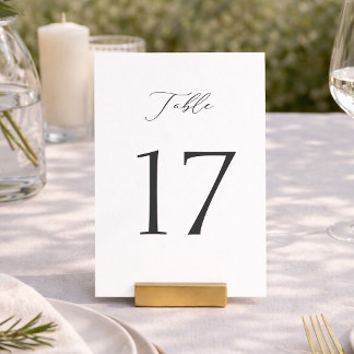 Convite Elegant Minimal Table Numbers 1–19