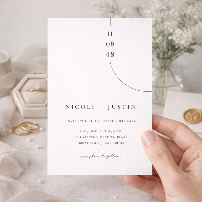 Convite Elegant Minimal Typography Wedding Invitation (Criador carregado)