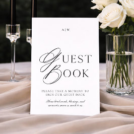 Convite Elegant Minimal Wedding Guest Book Sign