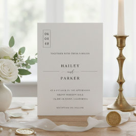 Convite Elegant Minimal Wedding Invitation