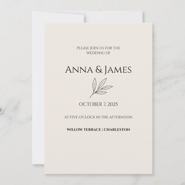 Convite ✨ Elegant Minimal Wedding Invitation ✨ (Frente)