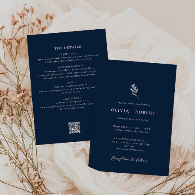 Convite Elegant Minimalist Botanical All-In-One Wedding (Criador carregado)