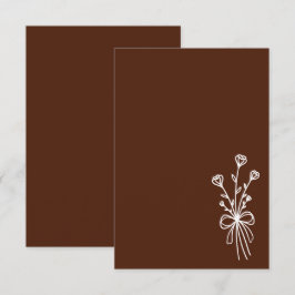 Convite Elegant Minimalist Brown Wedding