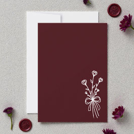 Convite Elegant Minimalist Deep Burgundy