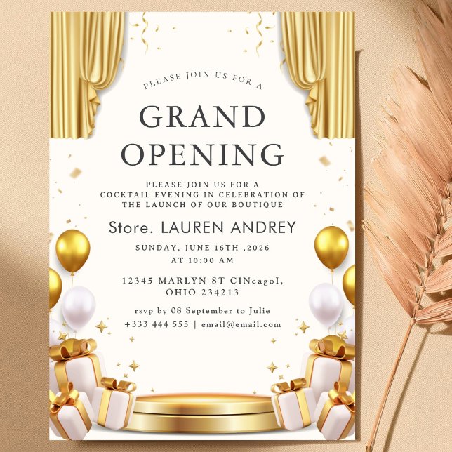 Convite Elegant Minimalist Grand Opening Invitation (Criador carregado)