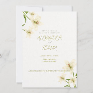 CONVITE ELEGANT MINIMALIST LILY WEDDING INVITATION 