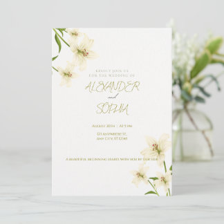 CONVITE ELEGANT MINIMALIST LILY WEDDING INVITATION 