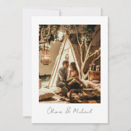 Convite Elegant Minimalist Modern Simple Photo Wedding 