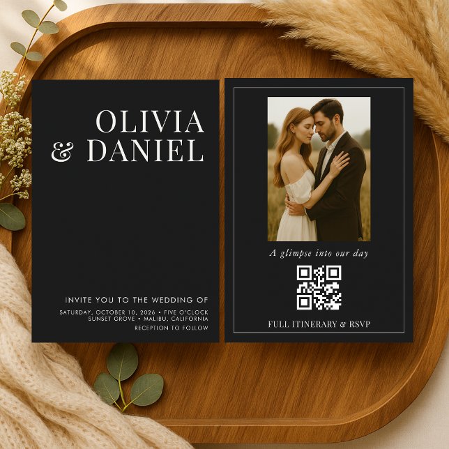 Convite Elegant Minimalist Photo Wedding (Criador carregado)