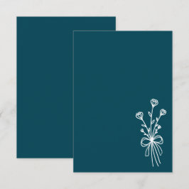 Convite Elegant Minimalist Teal Wedding