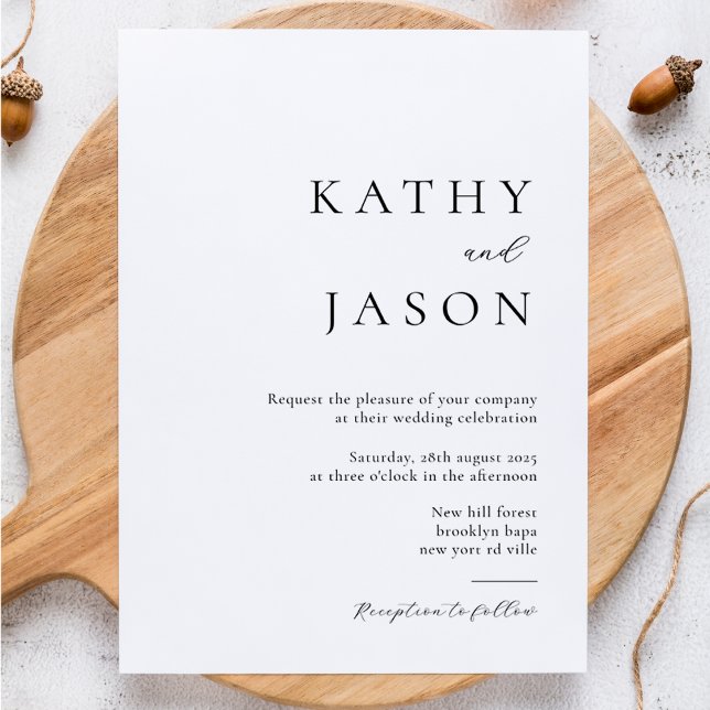 Convite Elegant Minimalist Typography Script Wedding (Criador carregado)