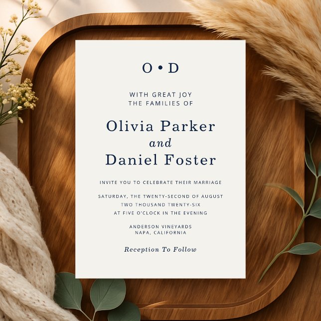 Convite Elegant Minimalist Wedding (Criador carregado)