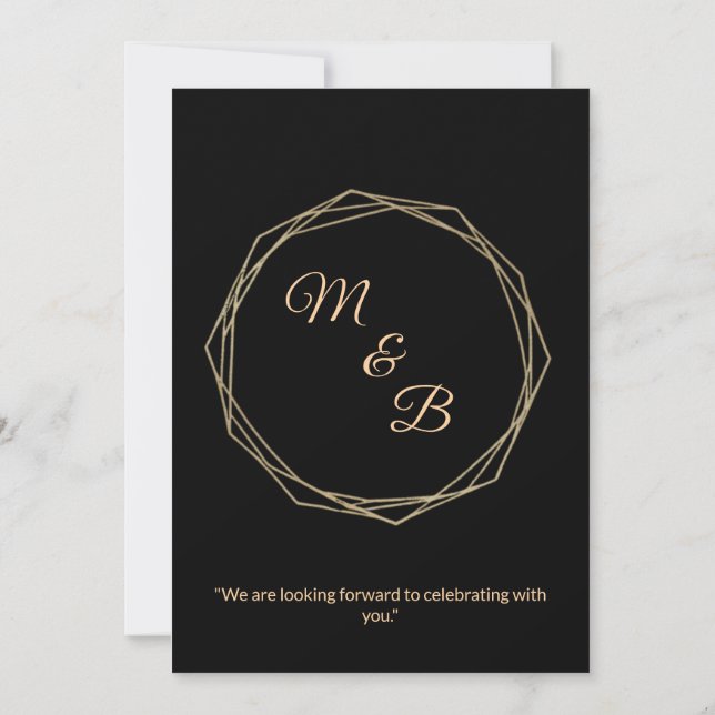 Convite "Elegant Minimalist Wedding Invitation" (Verso)