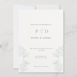 Convite Elegant Minimalist Wedding Invitation