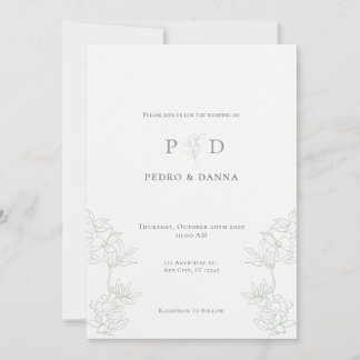 Convite Elegant Minimalist Wedding Invitation