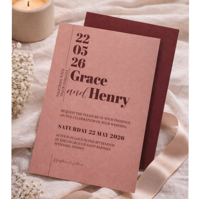 Convite Elegant Minimalist Wedding Invitation (Criador carregado)