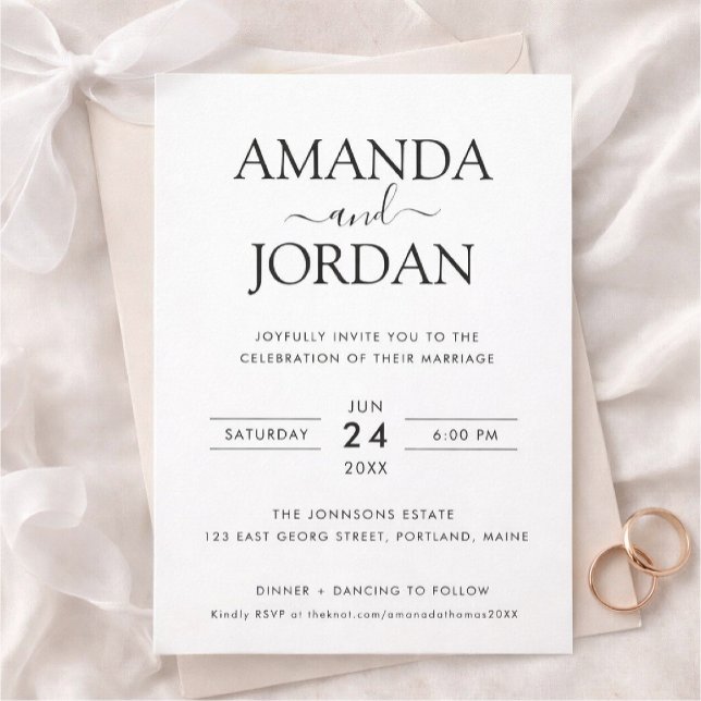 Convite Elegant Minimalist Wedding Invitation (Criador carregado)