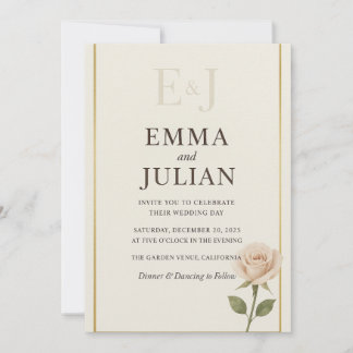 Convite Elegant Minimalist Wedding Invitation