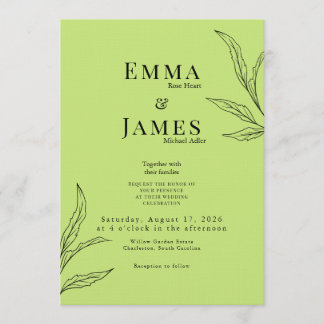 Convite Elegant Minimalist Wedding Invitation | Modern