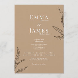 Convite Elegant Minimalist Wedding Invitation | Modern