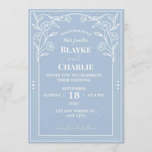 Convite Elegant Minimalist Wedding Invitation | Modern (Frente)