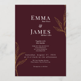 Convite Elegant Minimalist Wedding Invitation | Modern