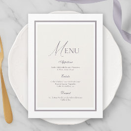 Convite Elegant Minimalist Wedding Menu Card