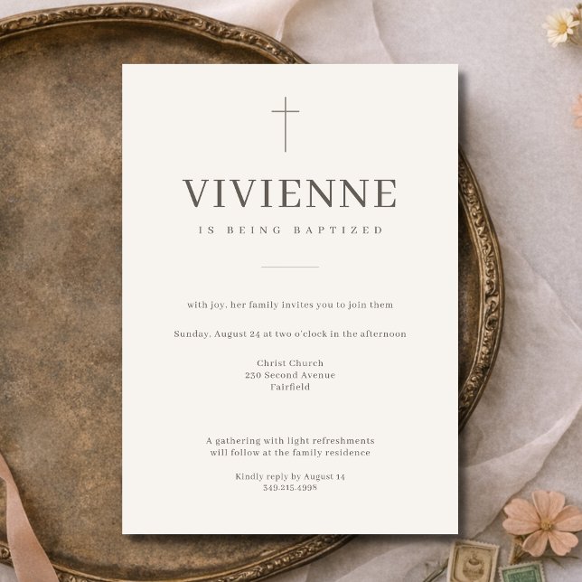 Convite Elegant Modern Baptism (Criador carregado)