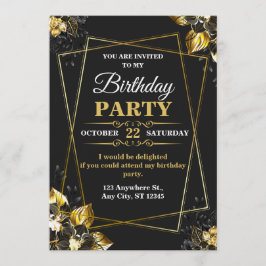 Convite Elegant & Modern Birthday Card – CUSTOMIZABLE CARD