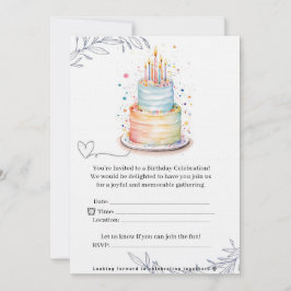 Convite Elegant Modern Birthday Invitation Card