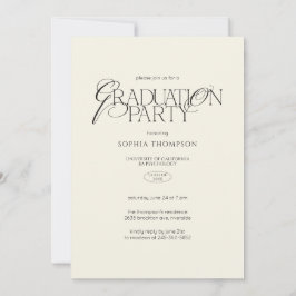 Convite Elegant Modern Minimalist Typography Graduation