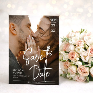 Convite Elegant Modern Photo Save the Date Wedding